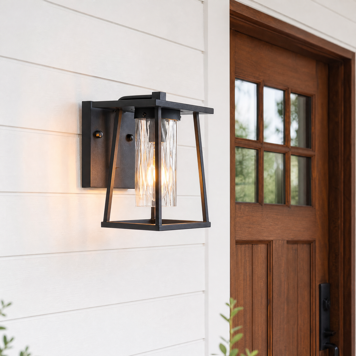 Modern Wall Sconce Farmhouse Sand Black Wrought Iron 1-Light 9.1"H for Porch