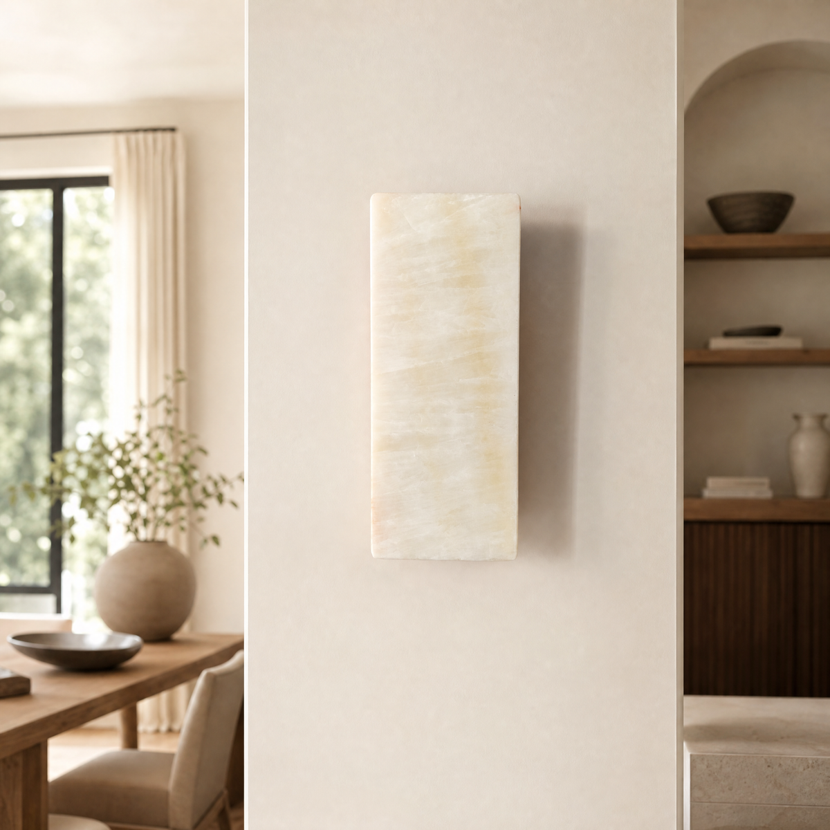 Modern Wall Sconce Natural Onyx Stone Gold Metal for Hallway Bedroom
