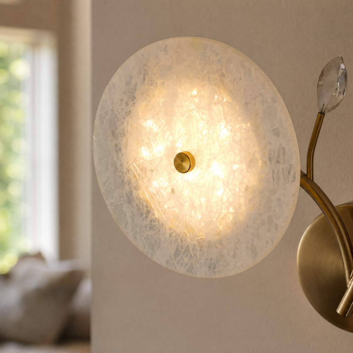 Modern Wall Sconce Natural Stone Metal W16.5" for Hallway Bedroom