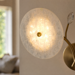Modern Wall Sconce Natural Stone Metal W16.5" for Hallway Bedroom