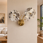 Modern Wall Sconce Natural Stone Metal W16.5" for Hallway Bedroom