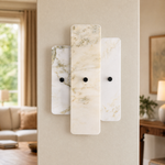 Modern Wall Sconce Natural Stone Panel Metal W10.2" for Hallway Bedroom