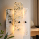 Modern Wall Sconce Natural Stone Panel Metal W10.2" for Hallway Bedroom