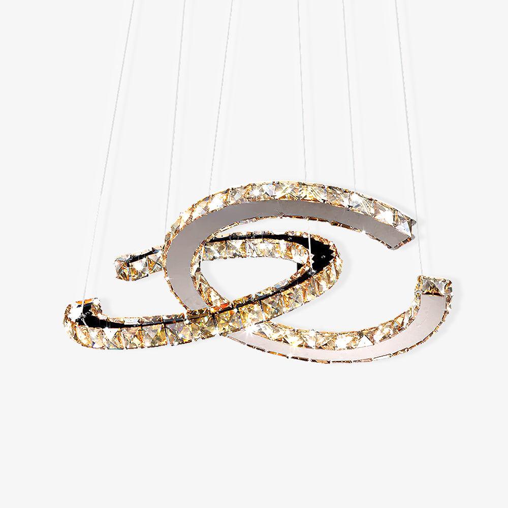 Modern Crystal Double C Chandelier - YIOSI