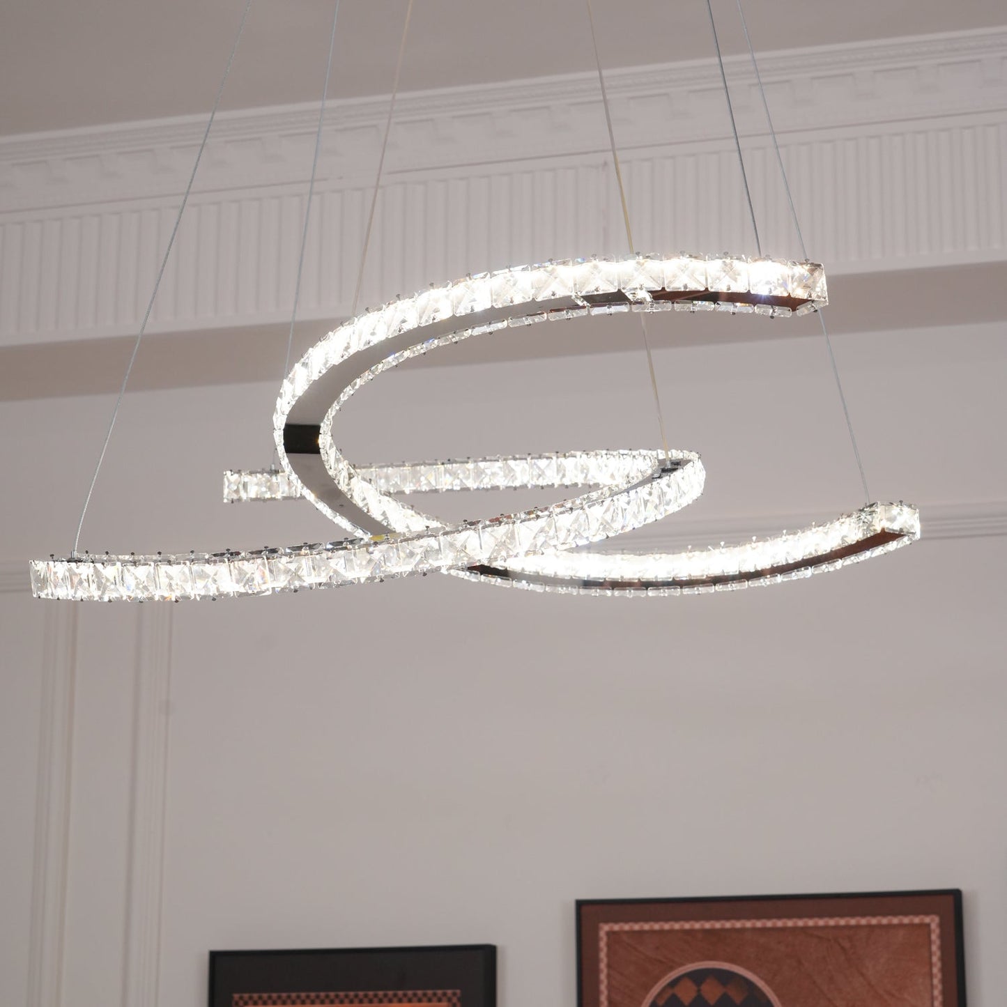 Modern Crystal Double C Chandelier - YIOSI