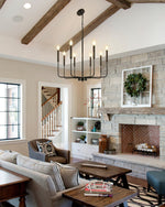 Monroe Polished Gold Modern Chandelier with Brass or Black Finish