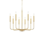 Monroe Polished Gold Modern Chandelier with Brass or Black Finish