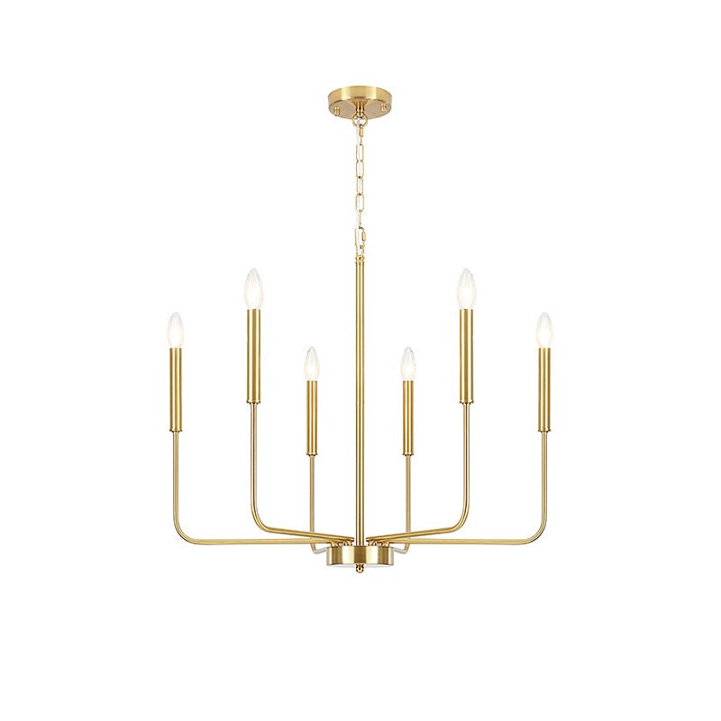 Monroe Polished Gold Modern Chandelier with Brass or Black Finish