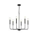 Monroe Polished Gold Modern Chandelier with Brass or Black Finish