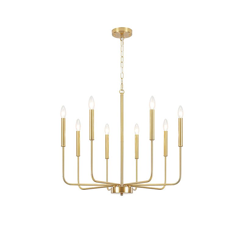Monroe Polished Gold Modern Chandelier with Brass or Black Finish