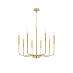 Monroe Polished Gold Modern Chandelier with Brass or Black Finish