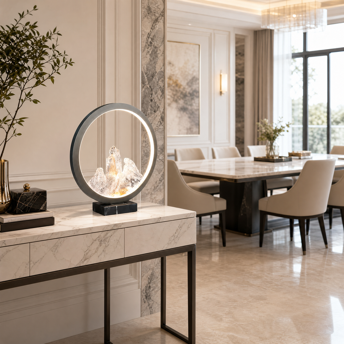 Moonlit Realm Modern Crystal Table Lamp