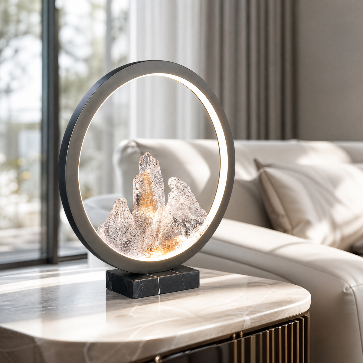 Moonlit Realm Modern Crystal Table Lamp