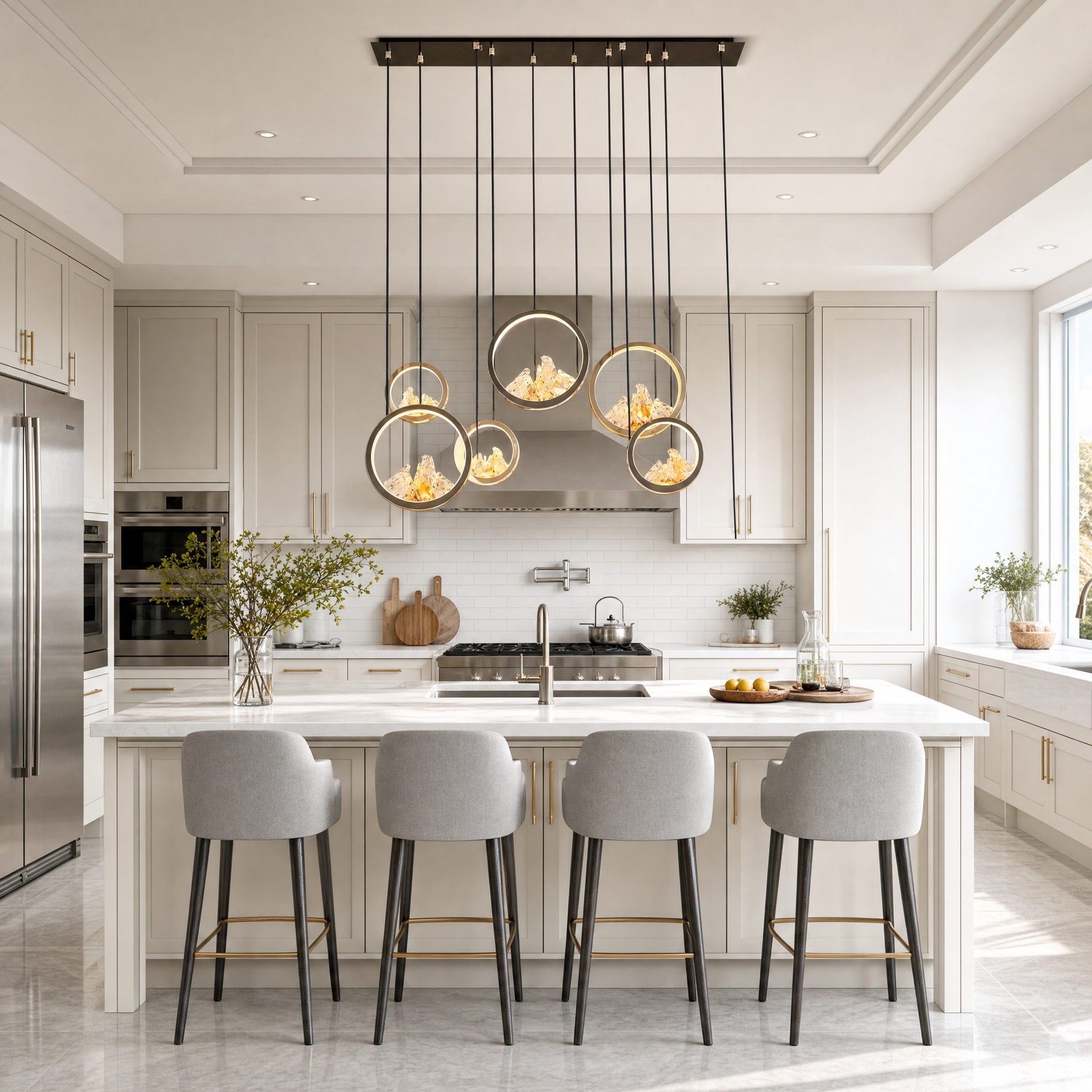 Moonlit Realm Modern Linear Dining Pendant Light