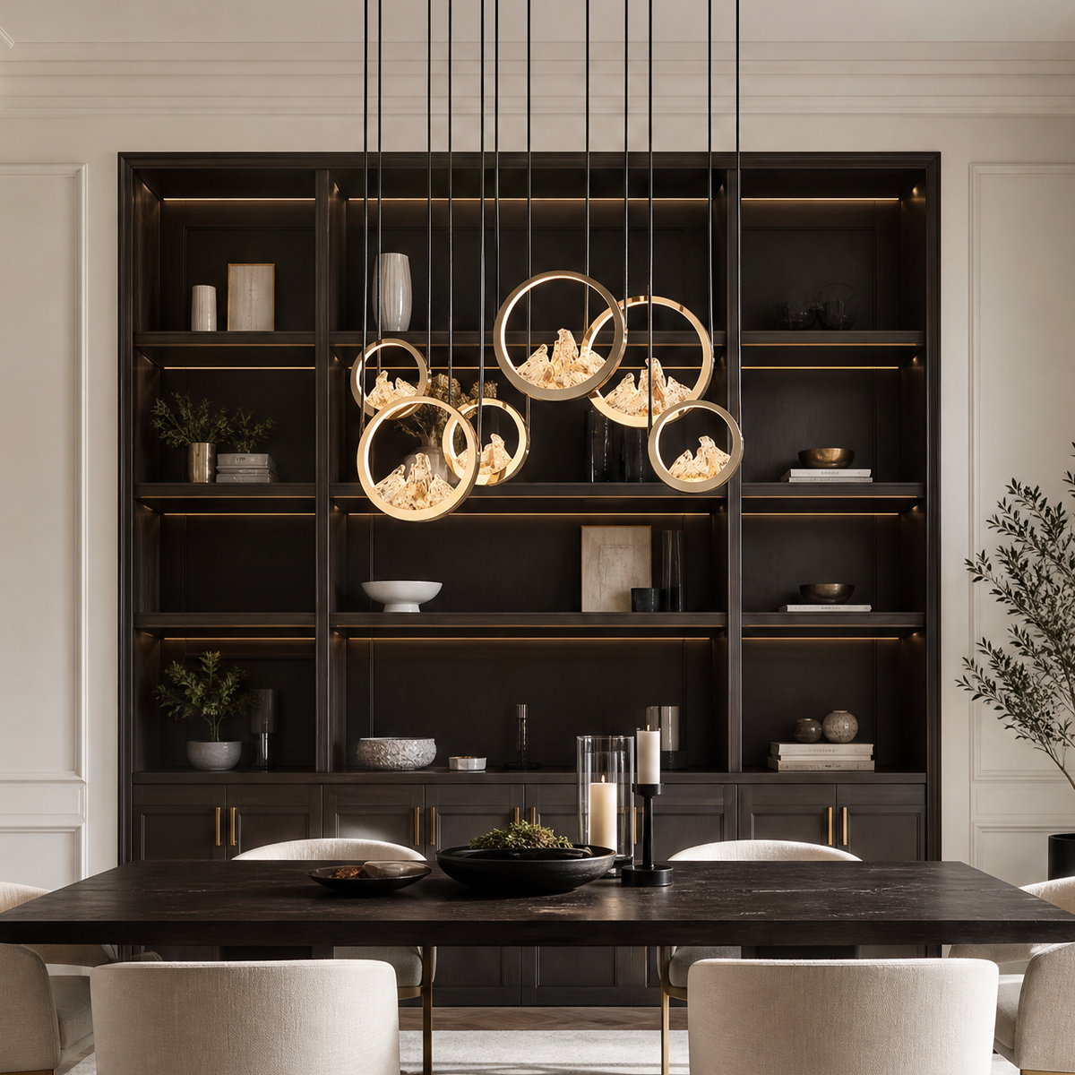 Moonlit Realm Modern Linear Dining Pendant Light