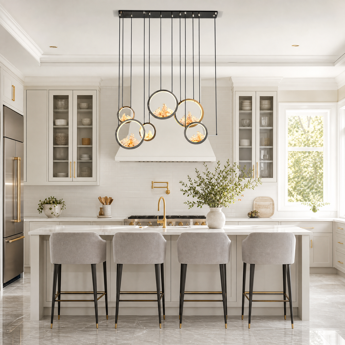 Moonlit Realm Modern Linear Dining Pendant Light