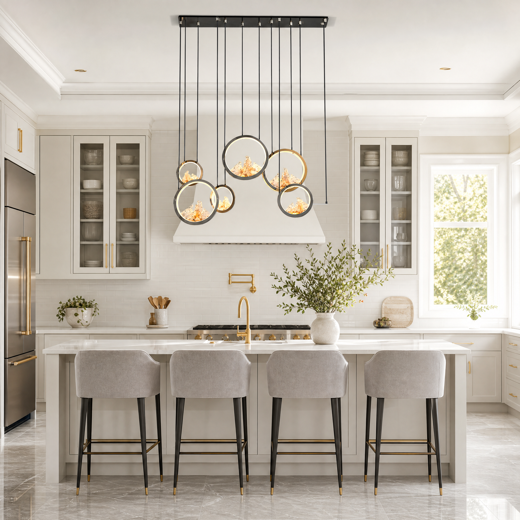 Moonlit Realm Modern Linear Dining Pendant Light