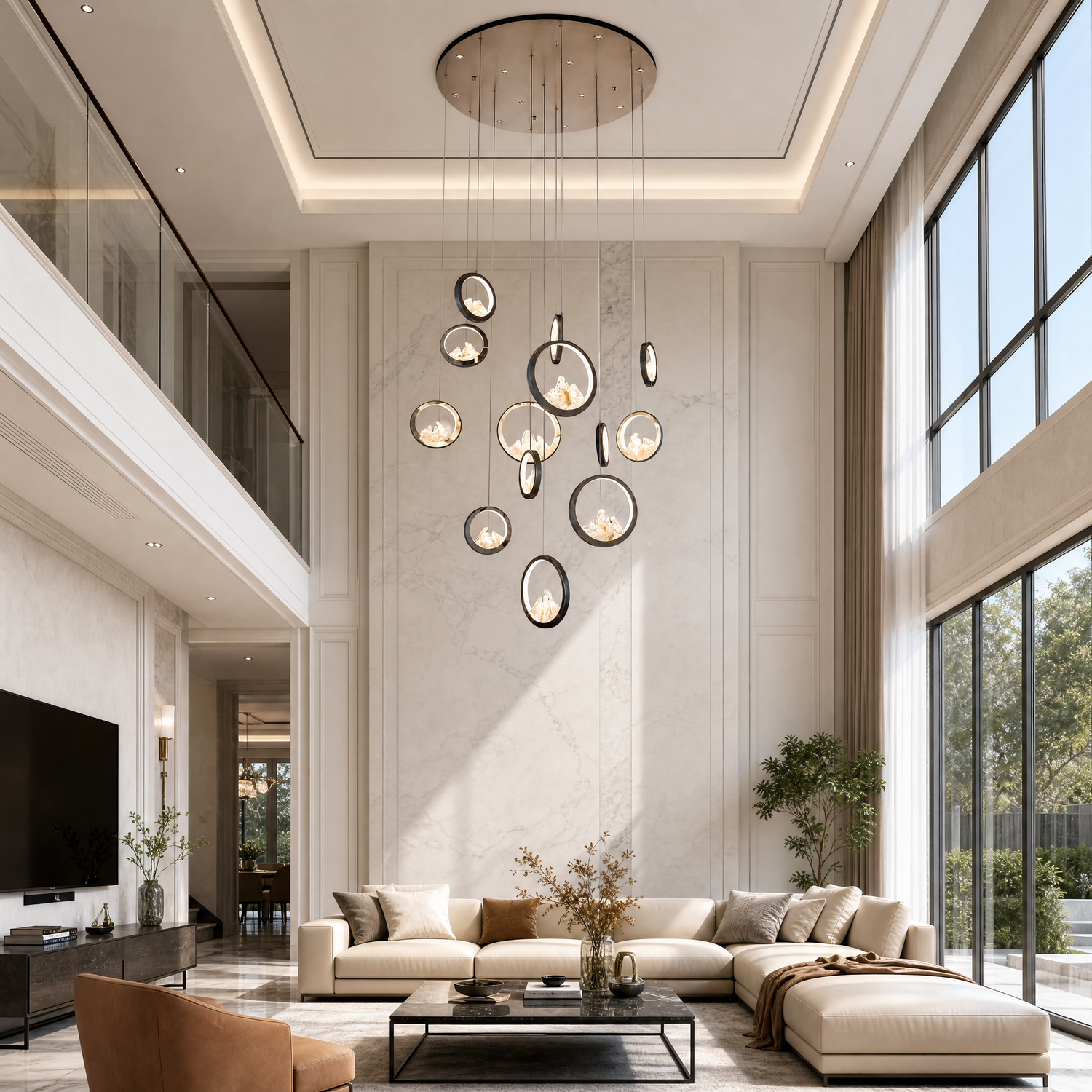 Moonlit Realm Modern Multi-Tier Cluster Chandelier