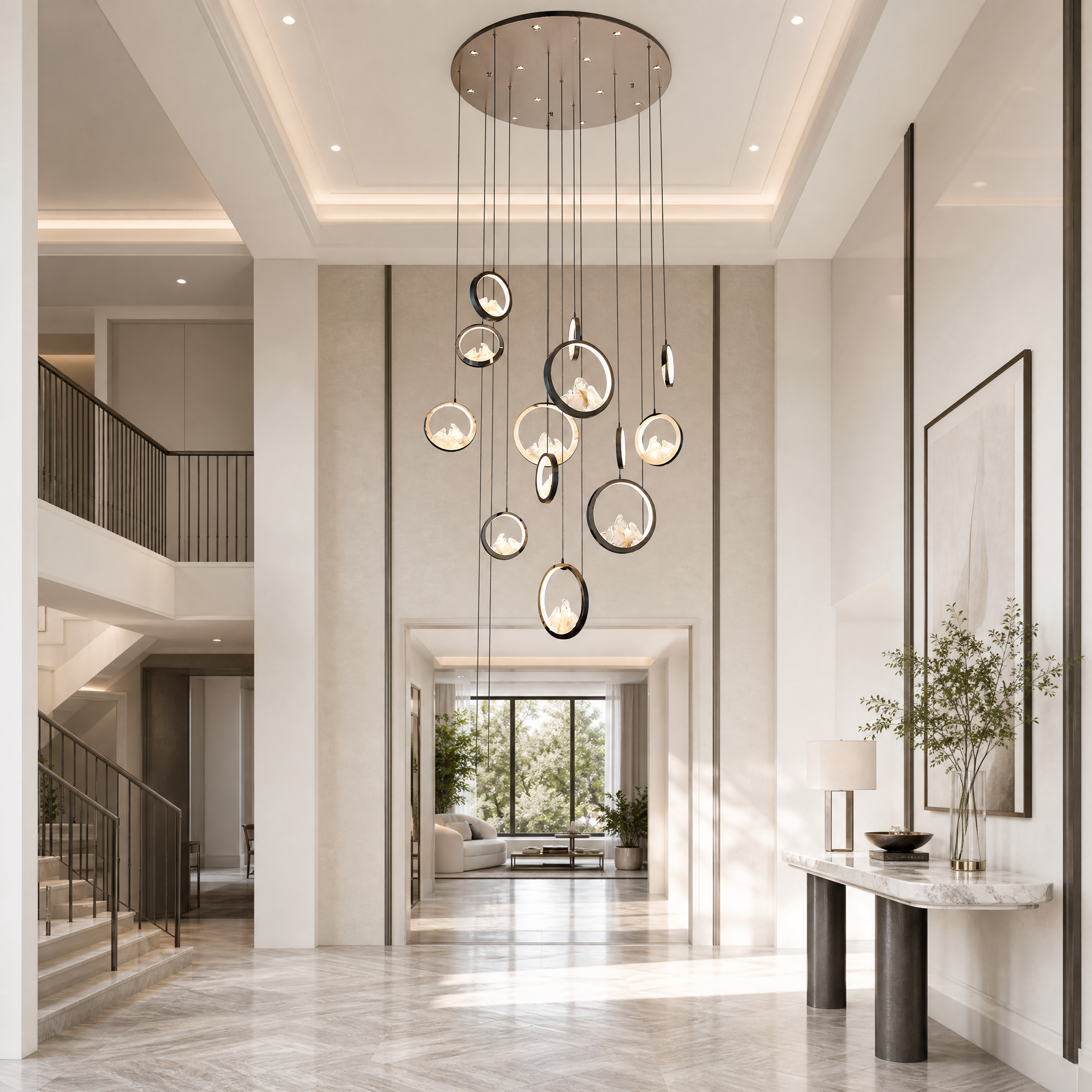 Moonlit Realm Modern Multi-Tier Cluster Chandelier