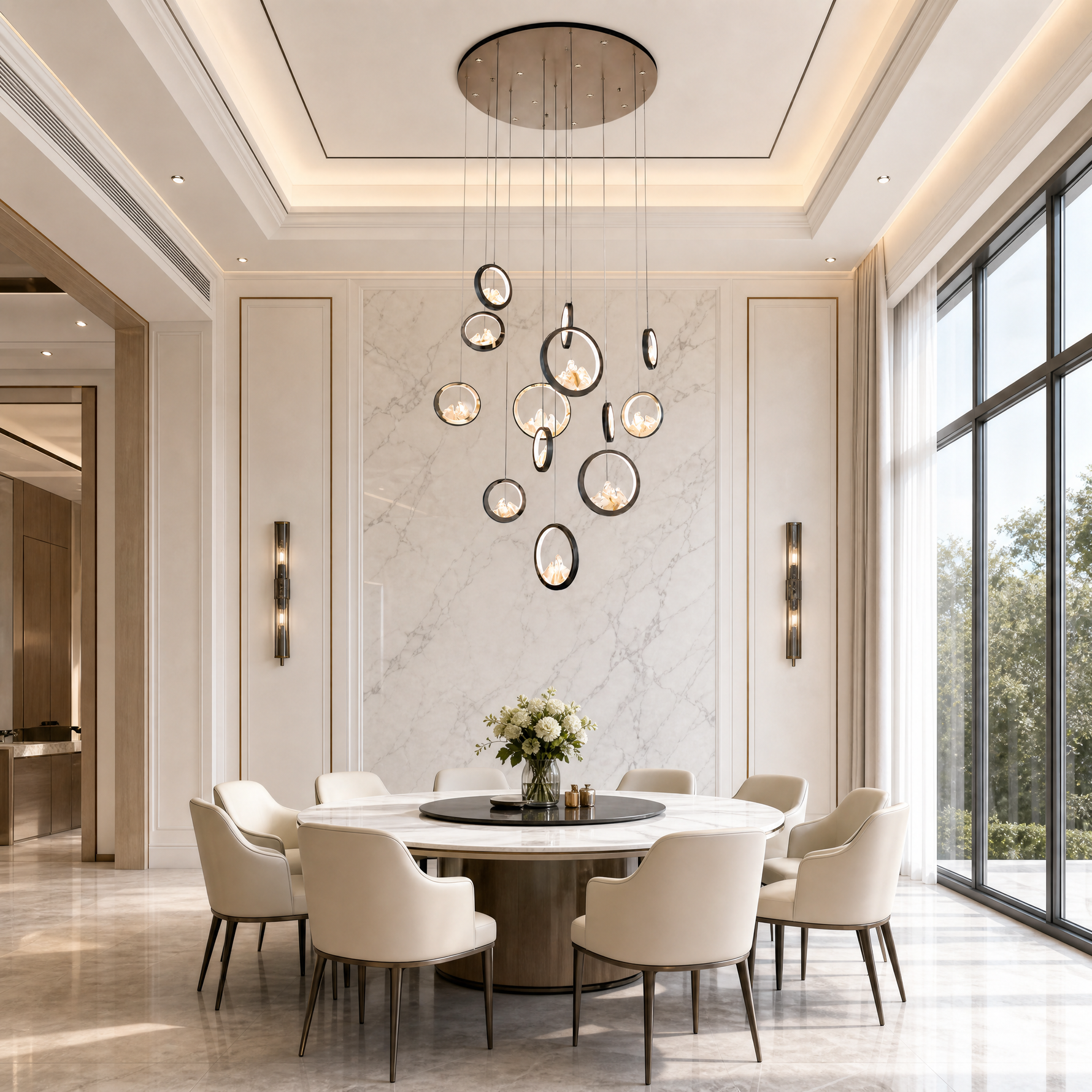 Moonlit Realm Modern Multi-Tier Cluster Chandelier