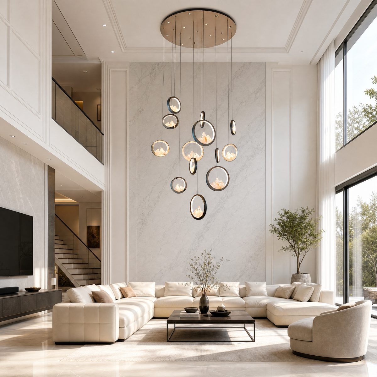 Moonlit Realm Modern Multi-Tier Cluster Chandelier