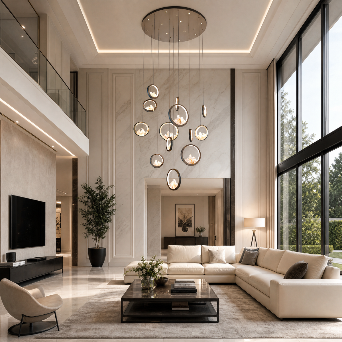 Moonlit Realm Modern Multi-Tier Cluster Chandelier