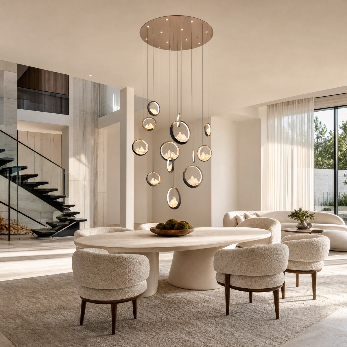 Moonlit Realm Modern Multi-Tier Cluster Chandelier