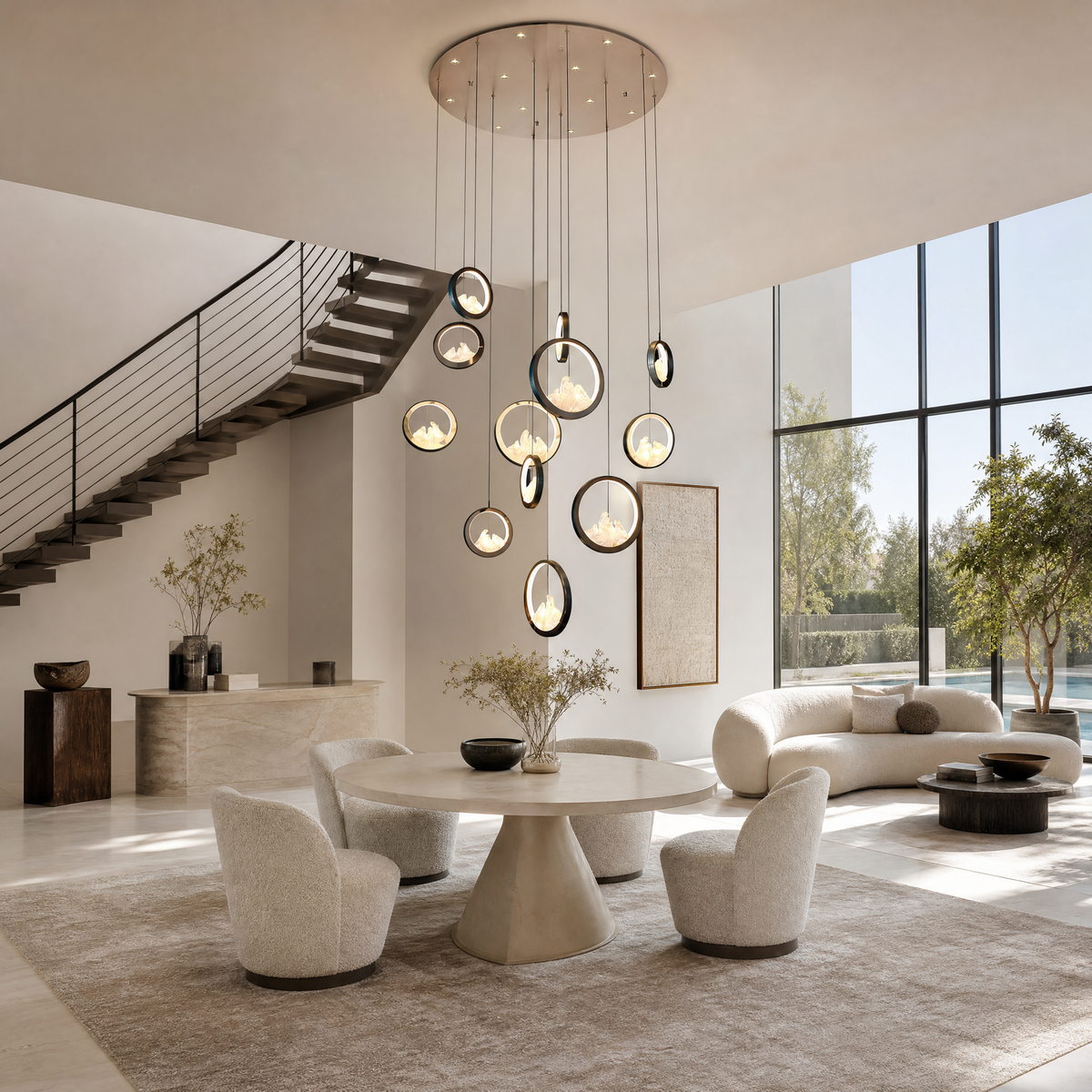Moonlit Realm Modern Multi-Tier Cluster Chandelier