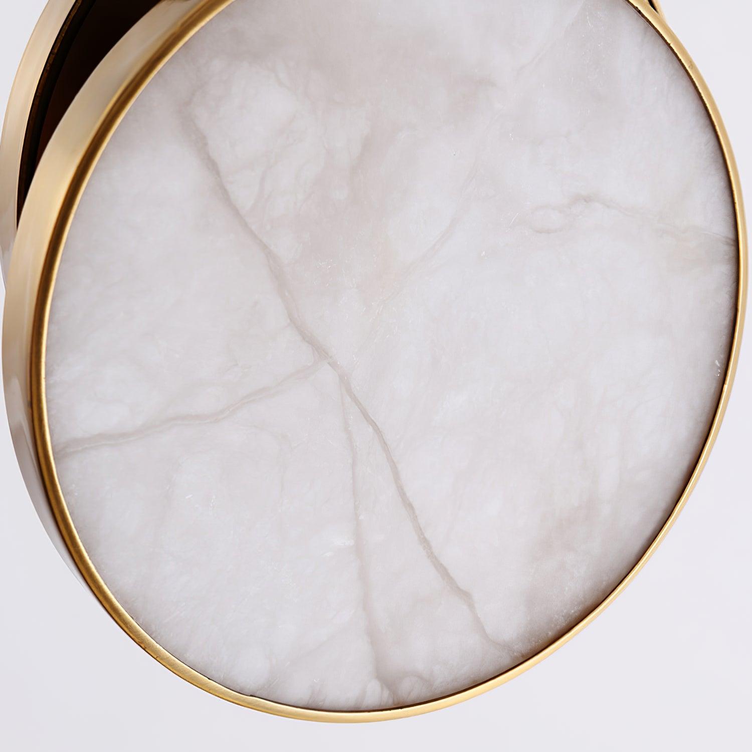 Luxurious Brass & Alabaster Moonshade Pendant Light – 8.7" Diameter