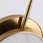 Luxurious Brass & Alabaster Moonshade Pendant Light – 8.7" Diameter