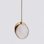 Luxurious Brass & Alabaster Moonshade Pendant Light – 8.7" Diameter