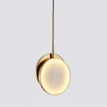 Luxurious Brass & Alabaster Moonshade Pendant Light – 8.7" Diameter