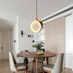Luxurious Brass & Alabaster Moonshade Pendant Light – 8.7" Diameter