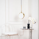Luxurious Brass & Alabaster Moonshade Pendant Light – 8.7" Diameter