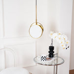 Luxurious Brass & Alabaster Moonshade Pendant Light – 8.7" Diameter