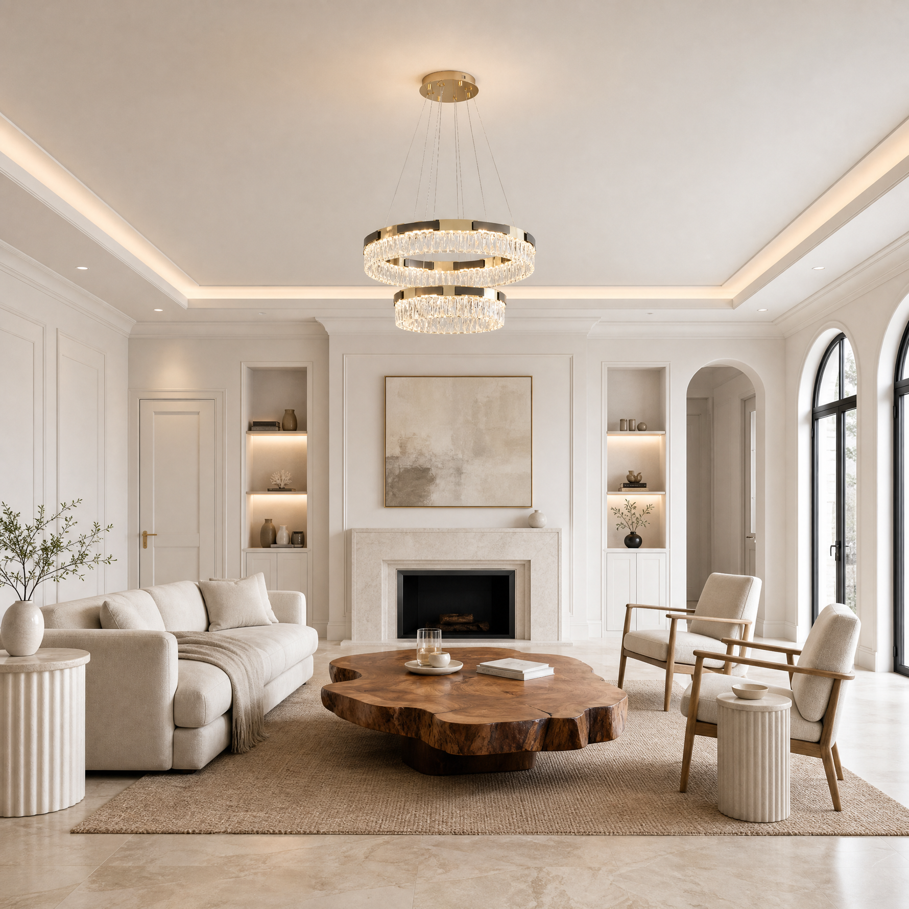 Mughetto Crystal Duo Chandelier