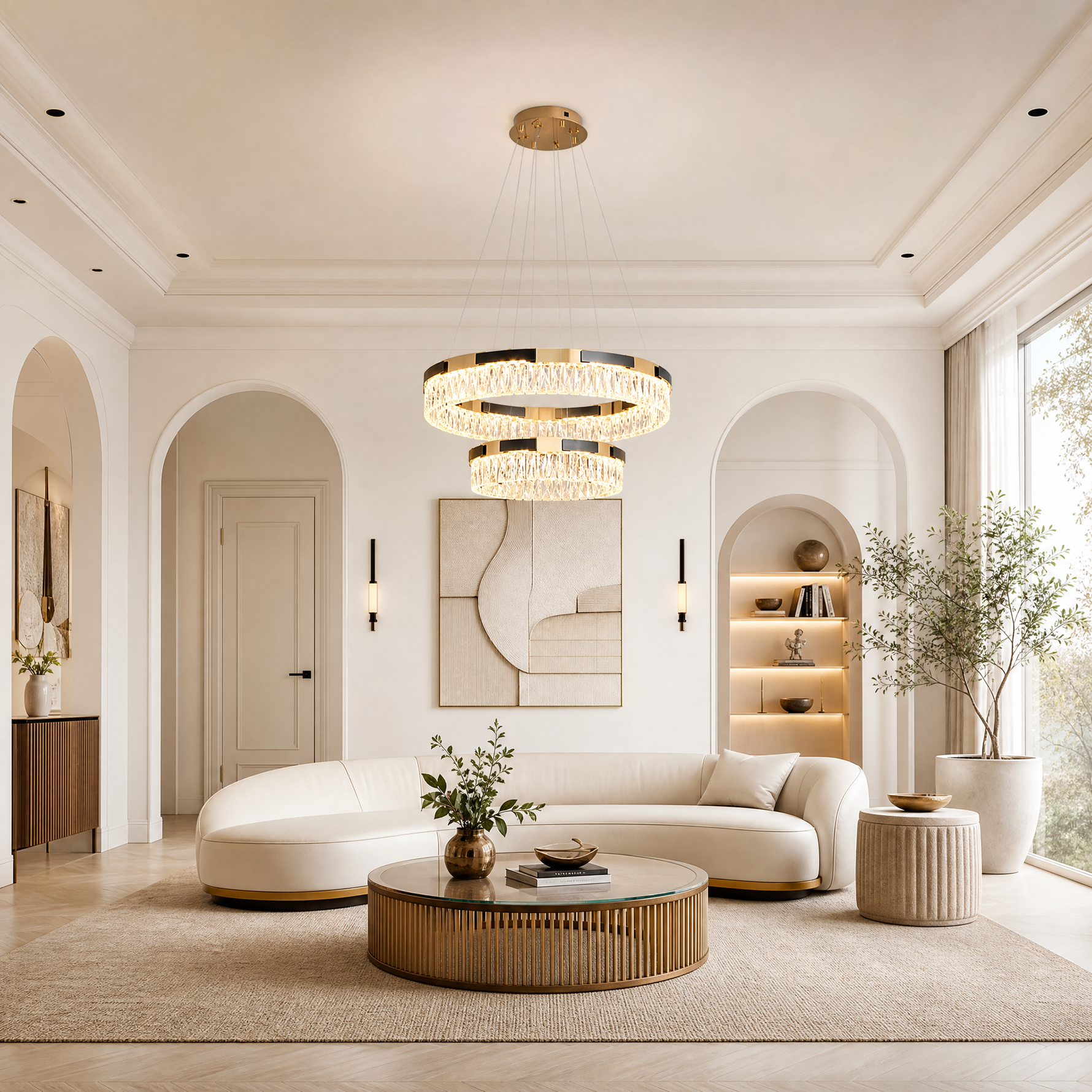 Mughetto Crystal Duo Chandelier