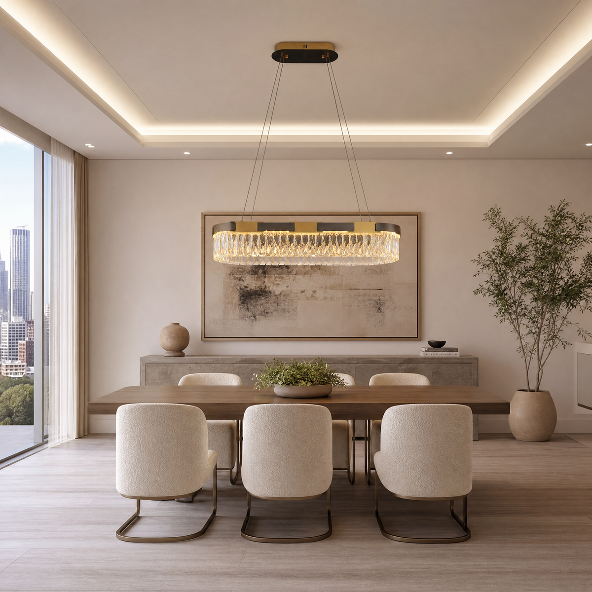 Mughetto Crystal Rectangular Chandelier