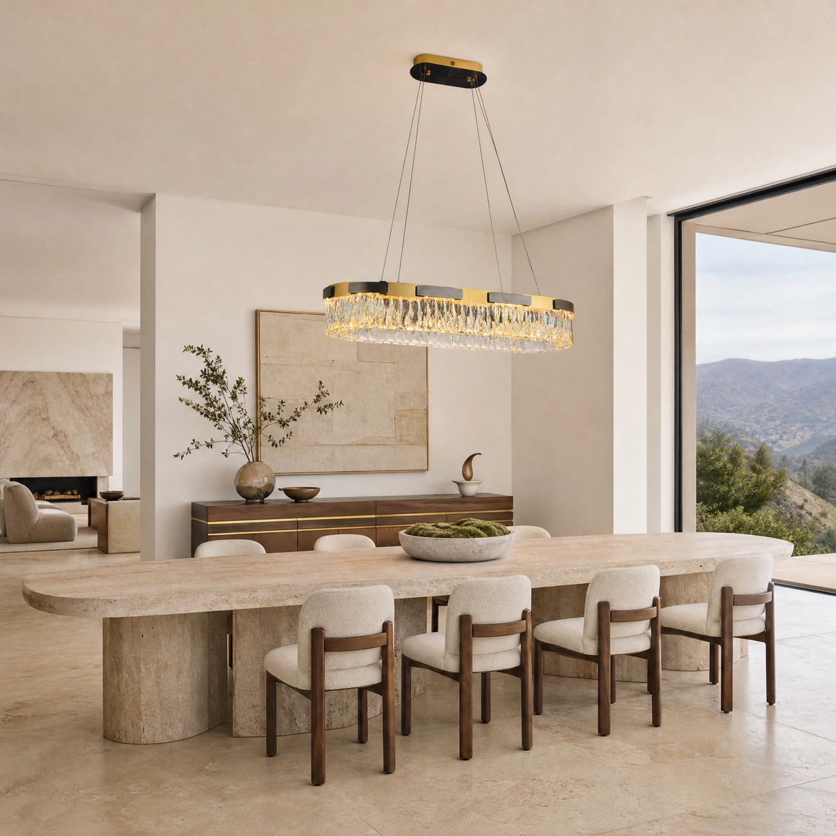 Mughetto Crystal Rectangular Chandelier