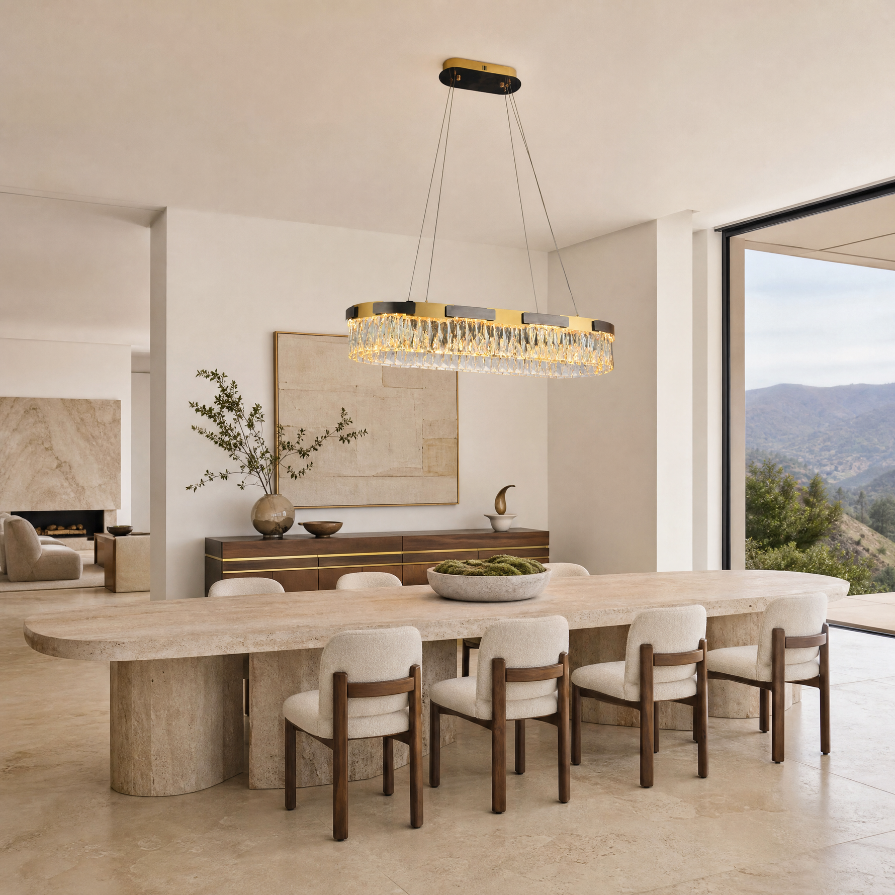 Mughetto Crystal Rectangular Chandelier