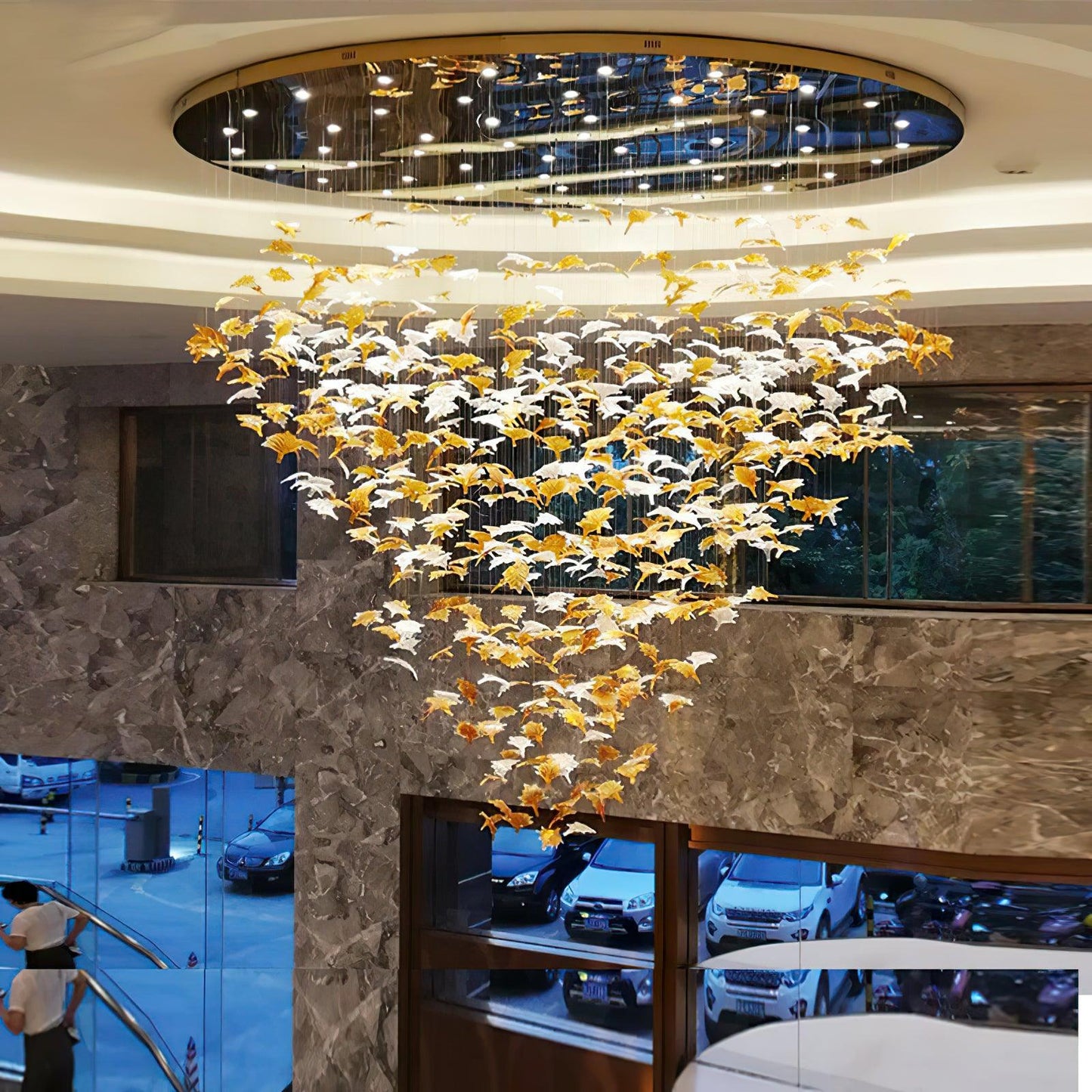 Multicolor Crystal Maple Leaf Chandelier - YIOSI