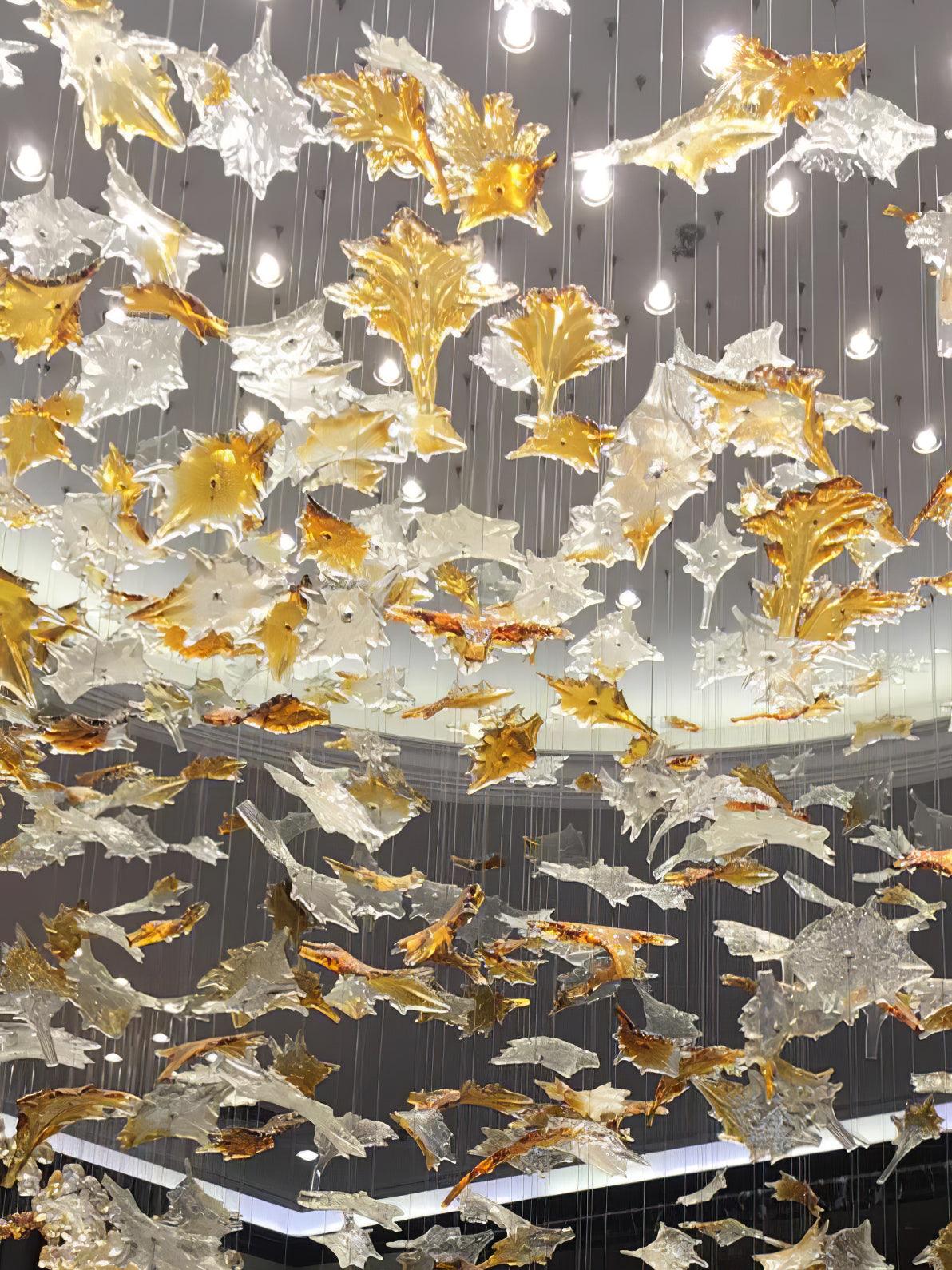 Multicolor Crystal Maple Leaf Chandelier - YIOSI