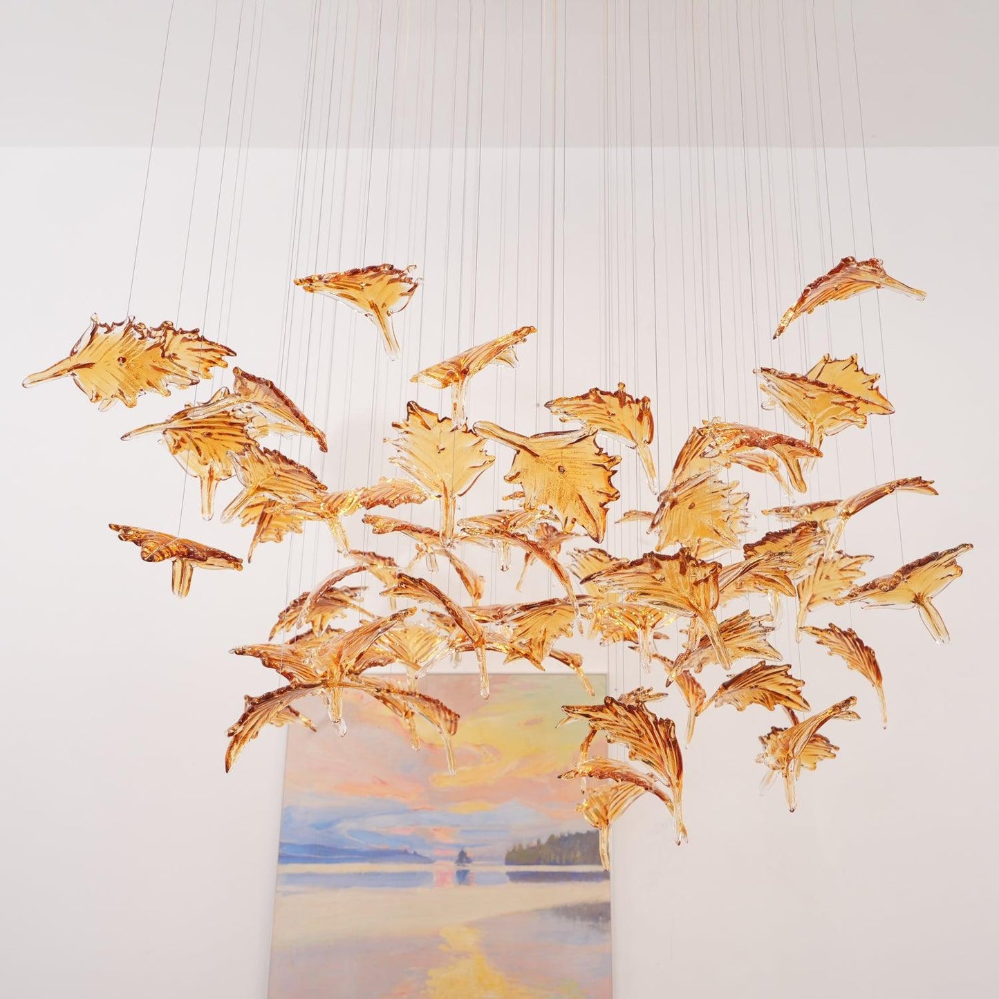 Multicolor Crystal Maple Leaf Chandelier - YIOSI