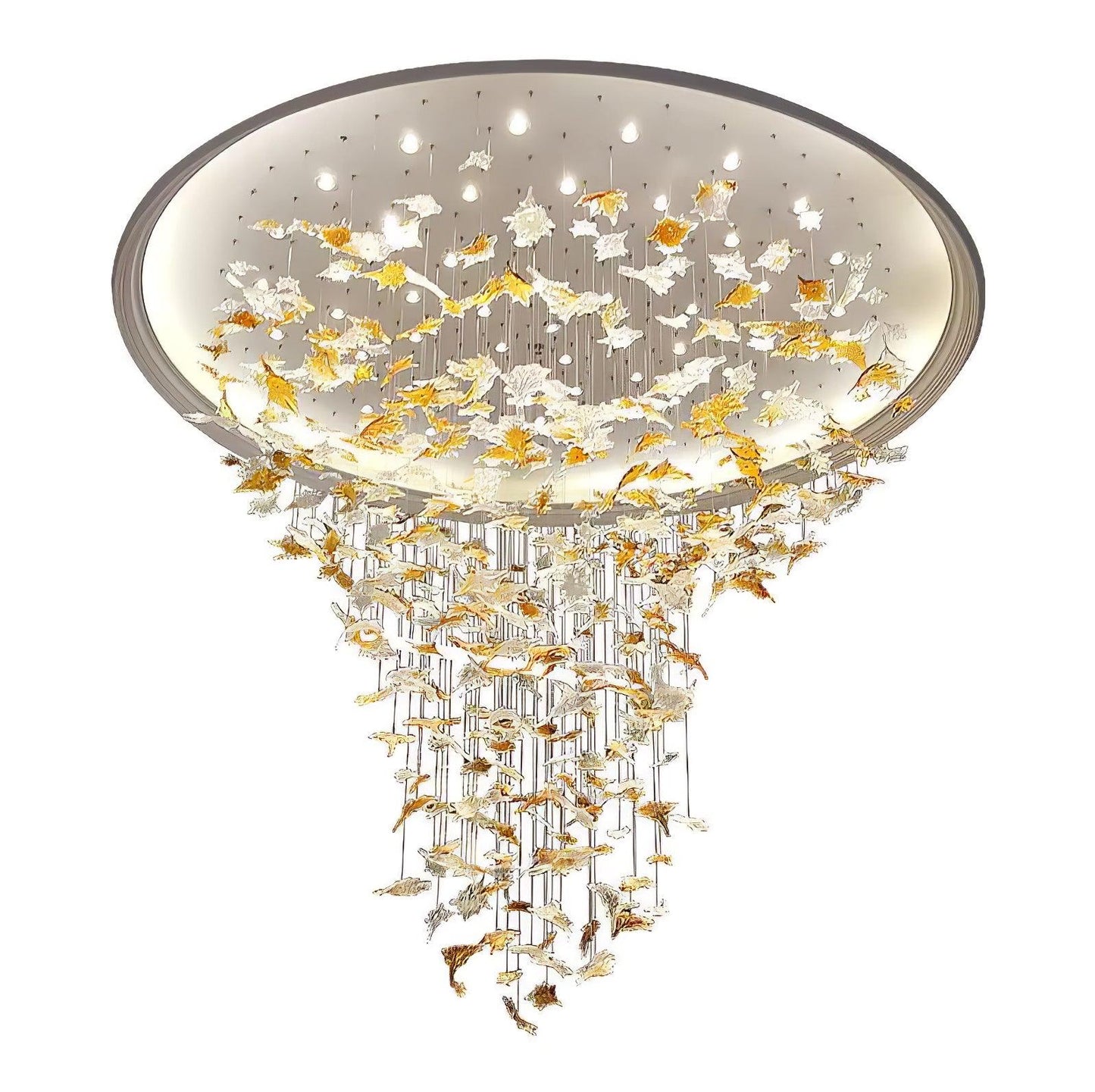 Multicolor Crystal Maple Leaf Chandelier - YIOSI