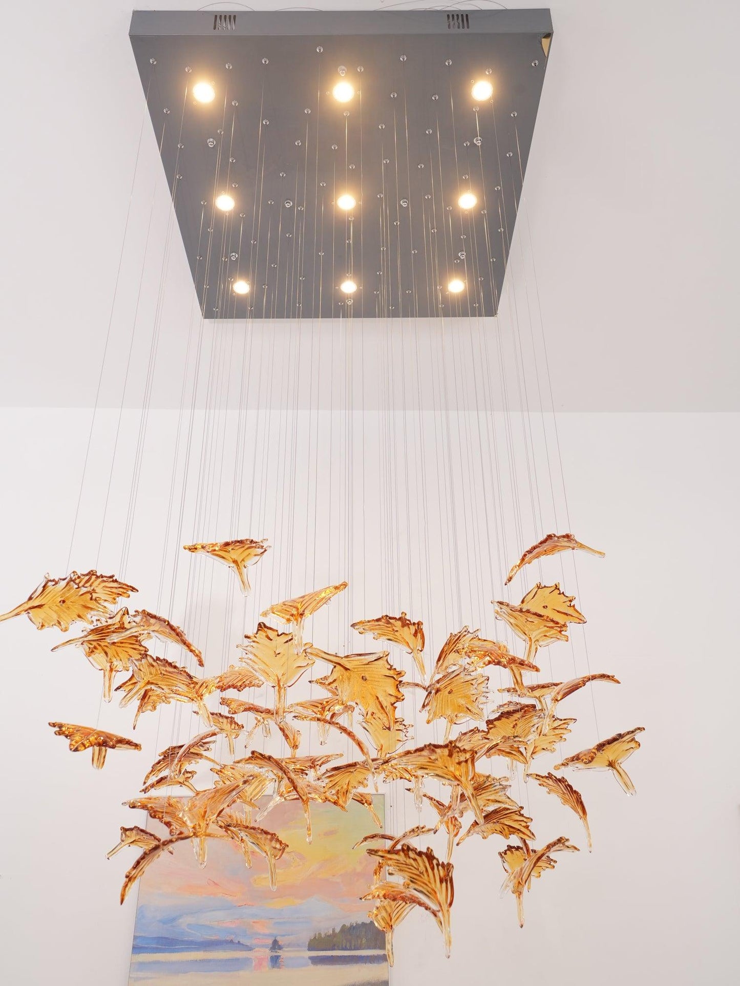Multicolor Crystal Maple Leaf Chandelier - YIOSI