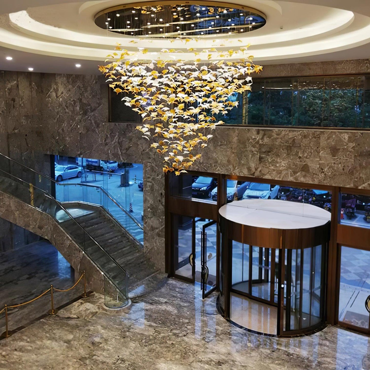 Multicolor Crystal Maple Leaf Chandelier - YIOSI
