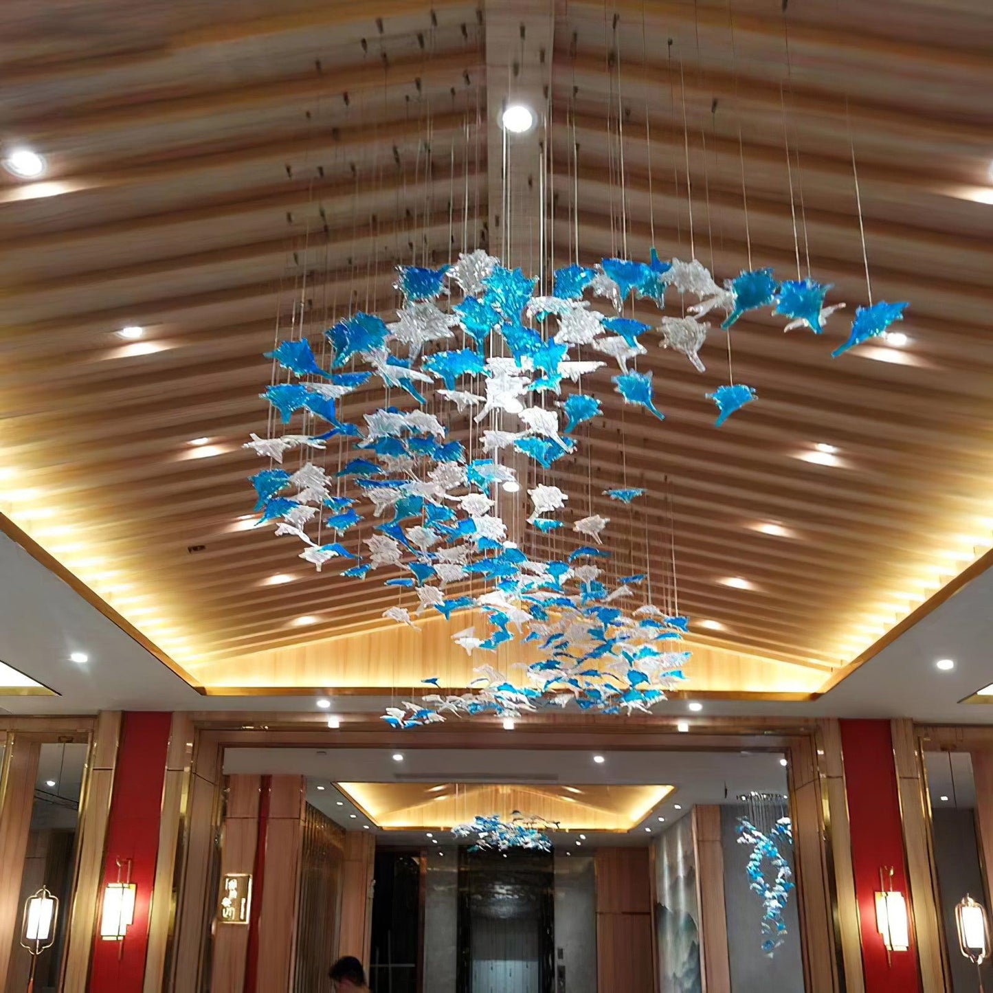 Multicolor Crystal Maple Leaf Chandelier - YIOSI