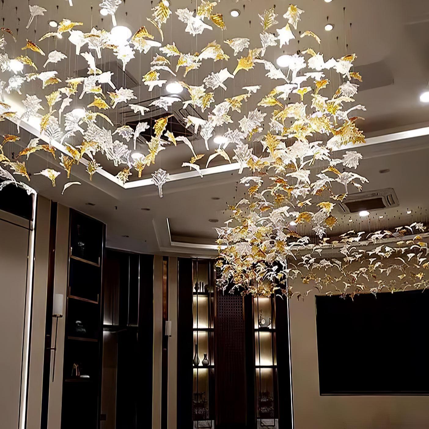 Multicolor Crystal Maple Leaf Chandelier - YIOSI