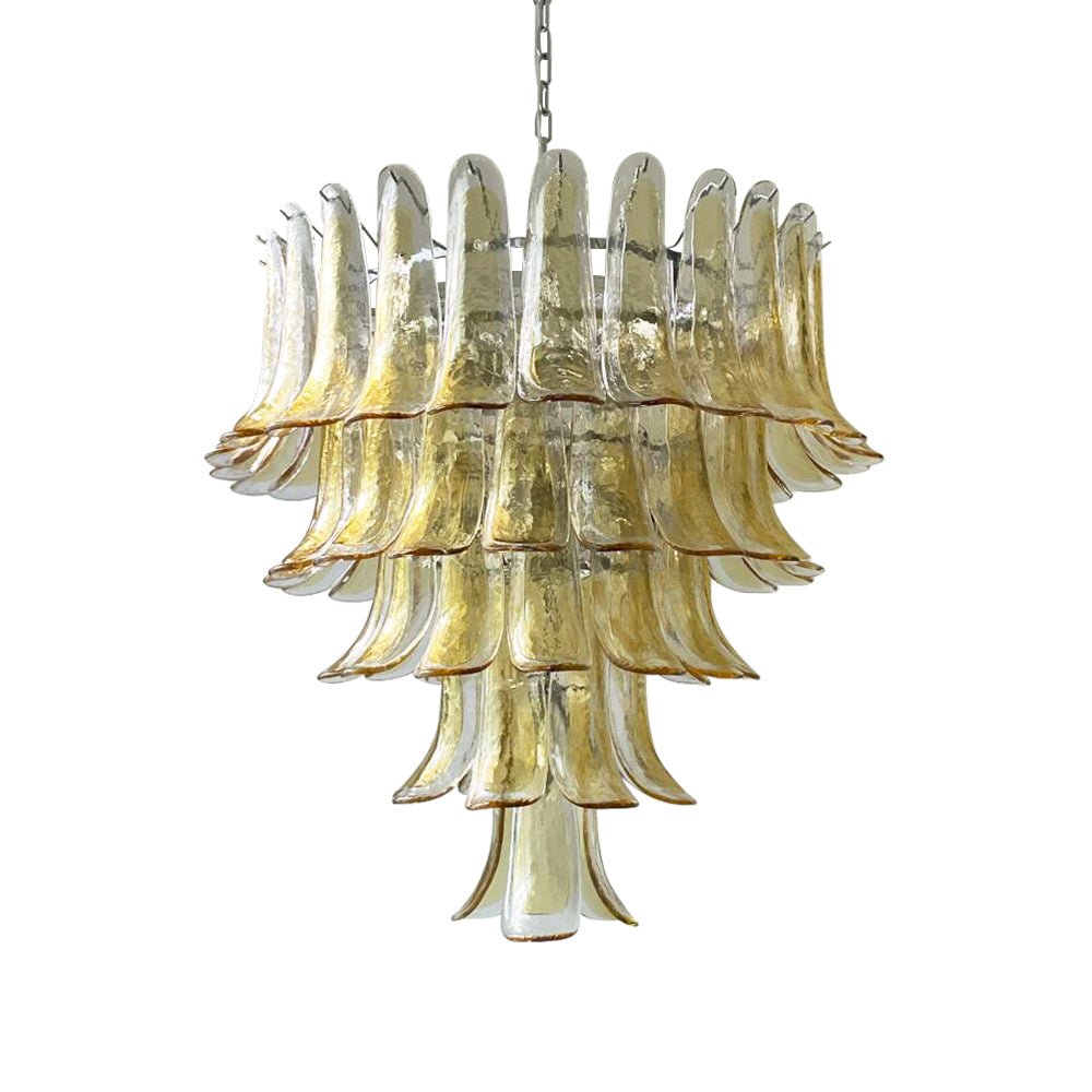 Amber Murano Glass Petals Chandelier - YIOSI