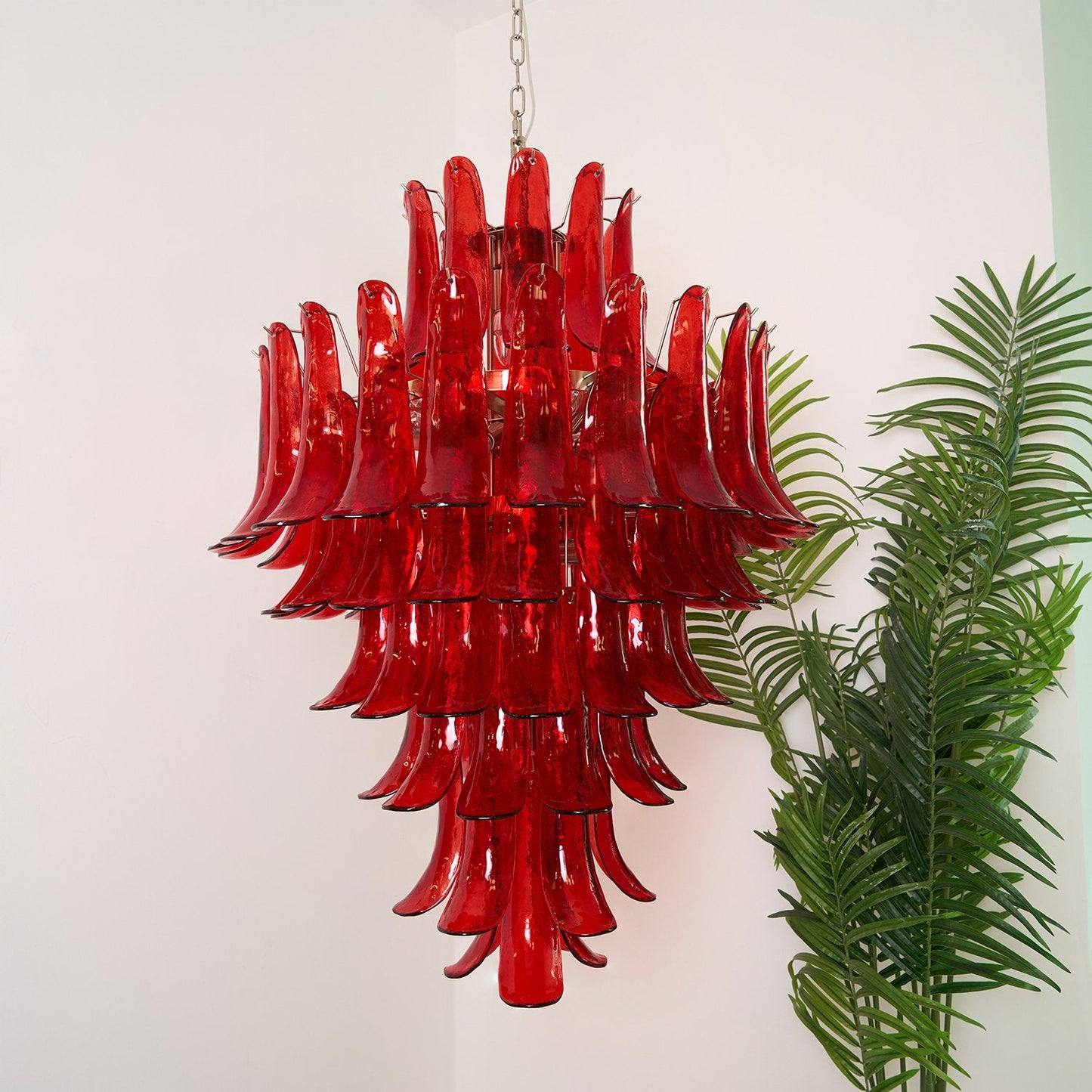 Murano Crimson Cascade Chandelier - YIOSI